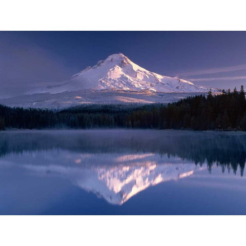 Mt. Hood I Black Modern Wood Framed Art Print with Double Matting by Leahy, Ike