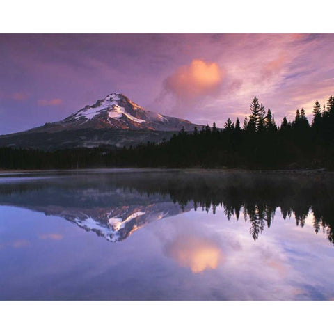 Mt. Hood II Gold Ornate Wood Framed Art Print with Double Matting by Leahy, Ike