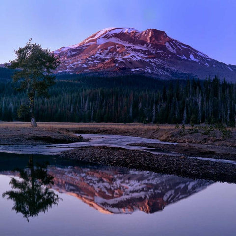 South Sister II White Modern Wood Framed Art Print with Double Matting by Leahy, Ike