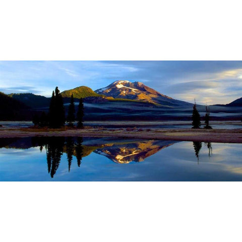 South Sister V Black Modern Wood Framed Art Print with Double Matting by Leahy, Ike