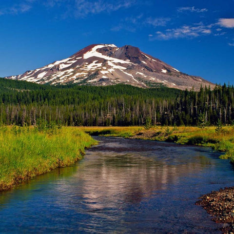 South Sister VI Black Ornate Wood Framed Art Print with Double Matting by Leahy, Ike