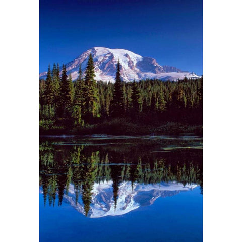 Mt. Rainier III White Modern Wood Framed Art Print by Leahy, Ike