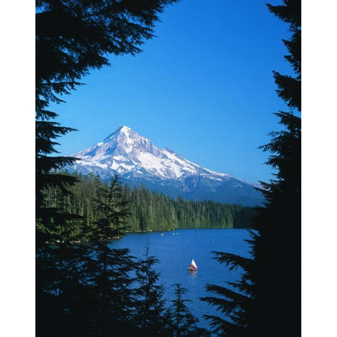 Mt. Hood VI Black Modern Wood Framed Art Print with Double Matting by Leahy, Ike