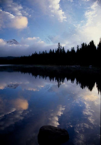 Mt. Hood VIII White Modern Wood Framed Art Print with Double Matting by Leahy, Ike