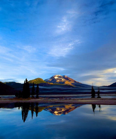 South Sister VII White Modern Wood Framed Art Print with Double Matting by Leahy, Ike