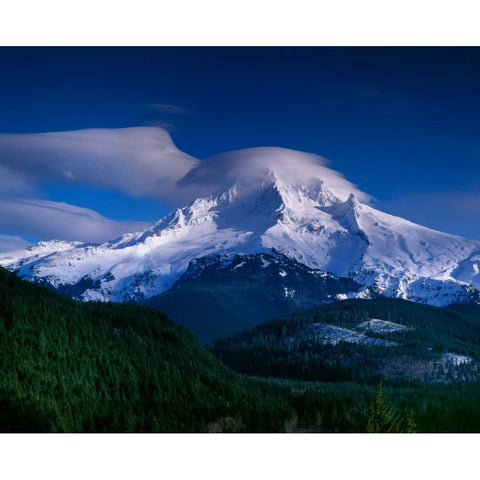 Mt. Hood XII Black Modern Wood Framed Art Print with Double Matting by Leahy, Ike