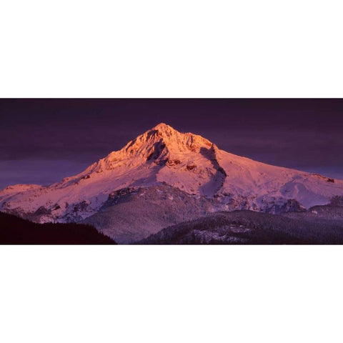 Mt. Hood XV Gold Ornate Wood Framed Art Print with Double Matting by Leahy, Ike