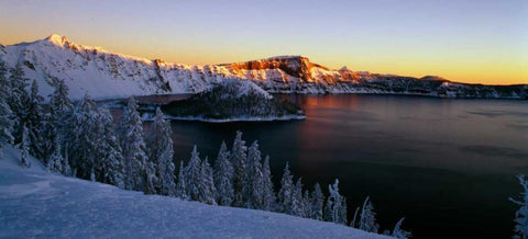 Crater Lake II Black Ornate Wood Framed Art Print with Double Matting by Leahy, Ike