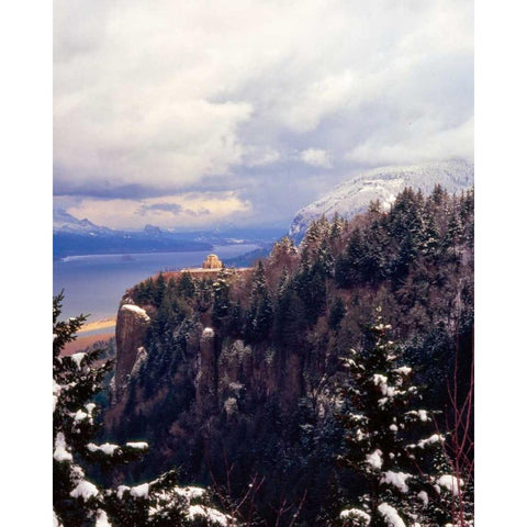 Columbia River Gorge I White Modern Wood Framed Art Print by Leahy, Ike