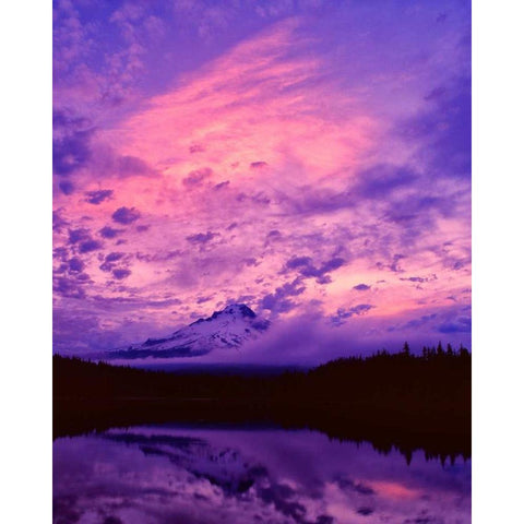 Mt. Hood XXI Black Modern Wood Framed Art Print with Double Matting by Leahy, Ike