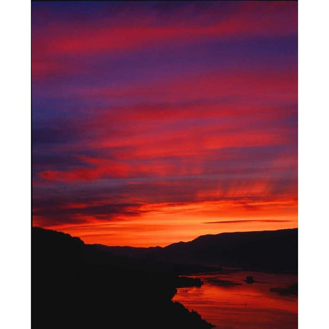 Columbia River Gorge IV Black Modern Wood Framed Art Print with Double Matting by Leahy, Ike