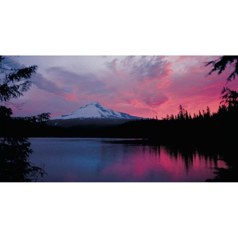 Mt. Hood XXX White Modern Wood Framed Art Print by Leahy, Ike