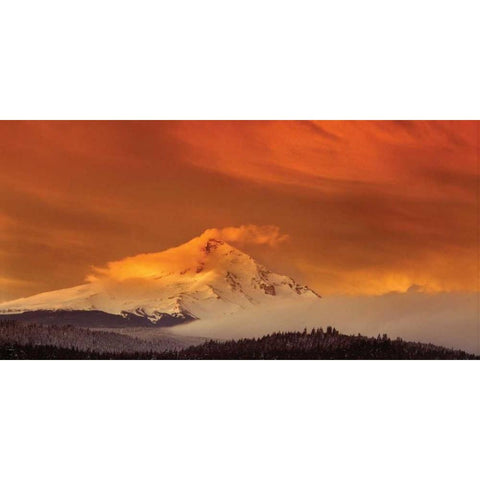 Mt. Hood XXXII Gold Ornate Wood Framed Art Print with Double Matting by Leahy, Ike