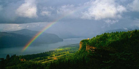 Columbia River Gorge VI Black Ornate Wood Framed Art Print with Double Matting by Leahy, Ike