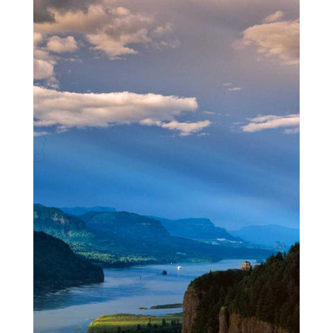 Columbia River Gorge VIII Black Modern Wood Framed Art Print with Double Matting by Leahy, Ike