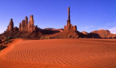 Monument Valley IX White Modern Wood Framed Art Print with Double Matting by Leahy, Ike