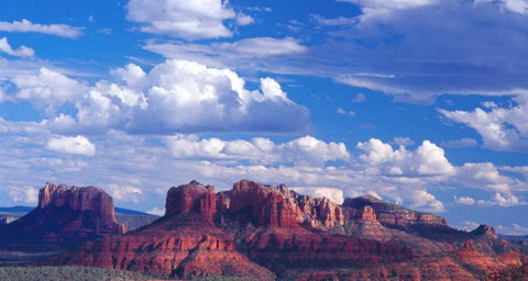 Sedona II White Modern Wood Framed Art Print with Double Matting by Leahy, Ike