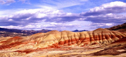 Painted Hills White Modern Wood Framed Art Print with Double Matting by Leahy, Ike
