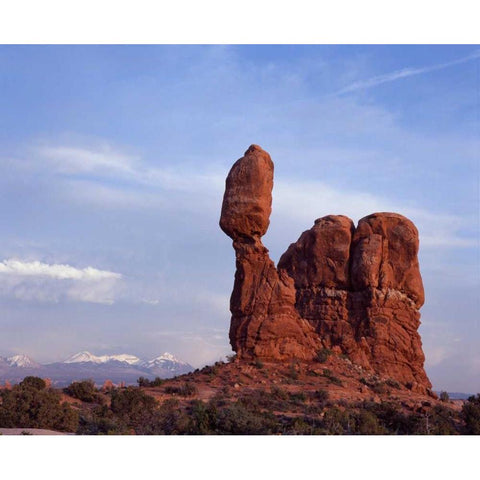 Balancing Rock Black Modern Wood Framed Art Print with Double Matting by Leahy, Ike