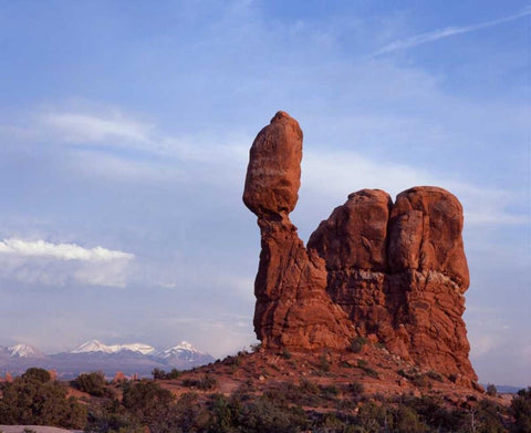 Balancing Rock Black Ornate Wood Framed Art Print with Double Matting by Leahy, Ike