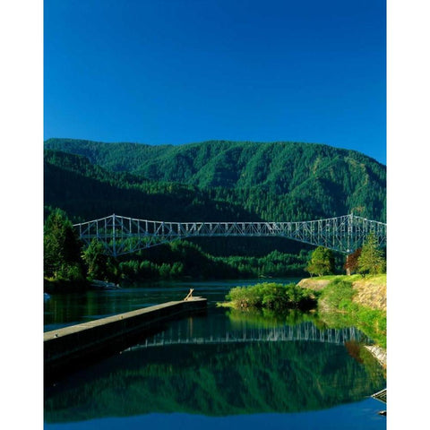 Bridge of the Gods II White Modern Wood Framed Art Print by Leahy, Ike