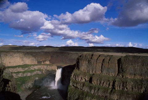 Palouse Falls Black Ornate Wood Framed Art Print with Double Matting by Leahy, Ike