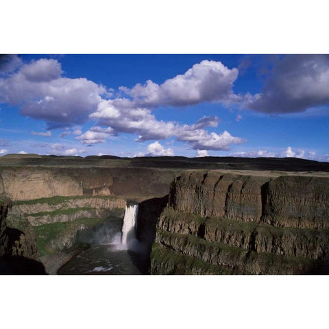 Palouse Falls Black Modern Wood Framed Art Print with Double Matting by Leahy, Ike