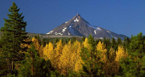 Mt. Jefferson White Modern Wood Framed Art Print with Double Matting by Leahy, Ike