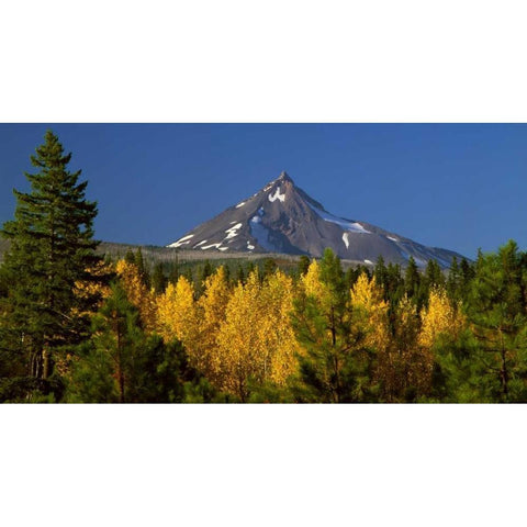 Mt. Jefferson Black Modern Wood Framed Art Print with Double Matting by Leahy, Ike