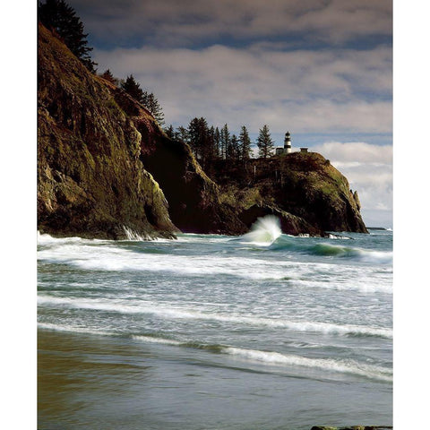 North Head Lighthouse Gold Ornate Wood Framed Art Print with Double Matting by Leahy, Ike