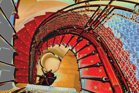 Second Floor I White Modern Wood Framed Art Print with Double Matting by Love, Maureen