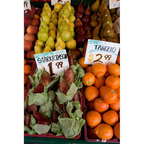 Fruit Stand II Black Modern Wood Framed Art Print with Double Matting by Love, Maureen