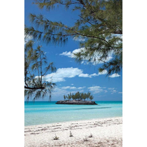 Gaulding Cay Island White Modern Wood Framed Art Print by Malvin, Larry