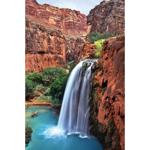 Havasu Falls I White Modern Wood Framed Art Print by Malvin, Larry