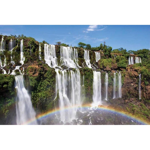 Iguazu Rainbow White Modern Wood Framed Art Print by Malvin, Larry