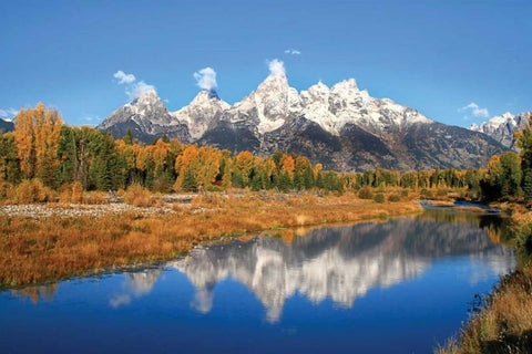 Schwabacher Landing White Modern Wood Framed Art Print with Double Matting by Malvin, Larry