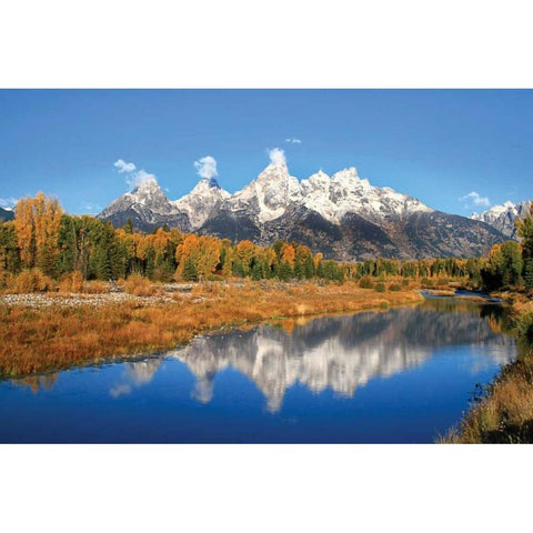 Schwabacher Landing Gold Ornate Wood Framed Art Print with Double Matting by Malvin, Larry