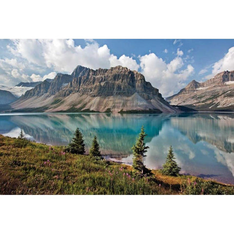 Bow Lake Black Modern Wood Framed Art Print with Double Matting by Malvin, Larry