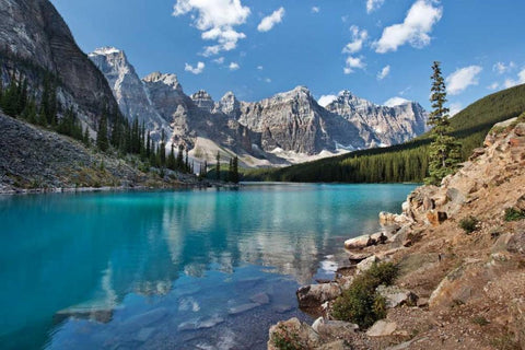 Moraine Lake I Black Ornate Wood Framed Art Print with Double Matting by Malvin, Larry