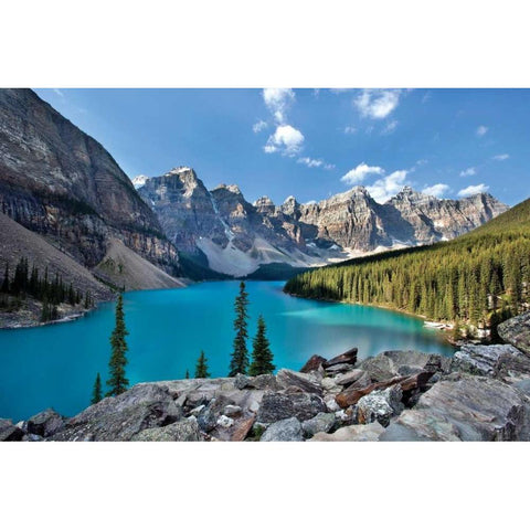 Moraine Lake II White Modern Wood Framed Art Print by Malvin, Larry