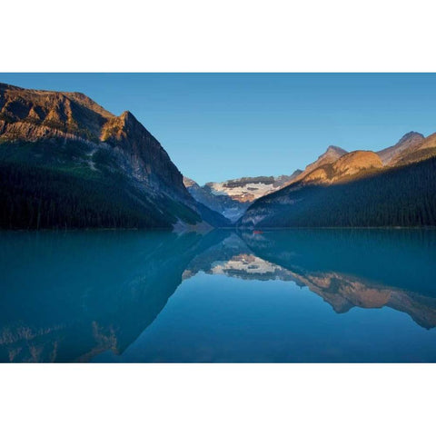 Lake Louise Dawn I White Modern Wood Framed Art Print by Malvin, Larry