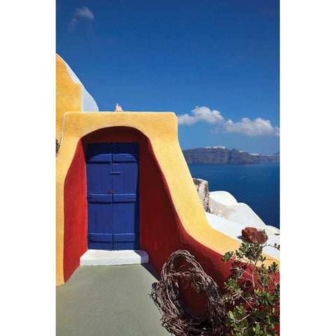Deck Ocean View I Black Modern Wood Framed Art Print by Malvin, Larry