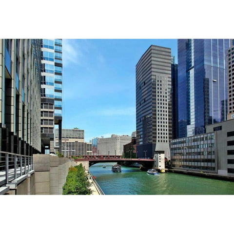Arch Tour Boats White Modern Wood Framed Art Print by Malvin, Larry