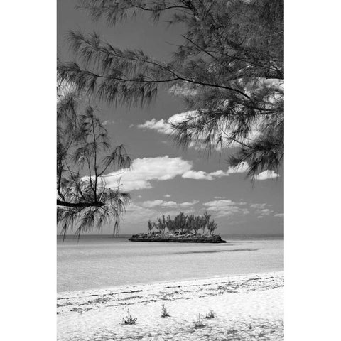 Gaulding Cay Island BW White Modern Wood Framed Art Print by Malvin, Larry