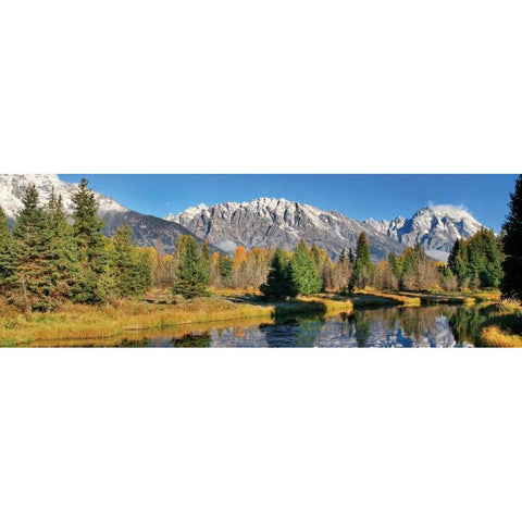 Schwabacher Panorama II Gold Ornate Wood Framed Art Print with Double Matting by Malvin, Larry