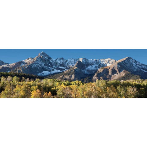Sneffles Range Panorama Gold Ornate Wood Framed Art Print with Double Matting by Malvin, Larry