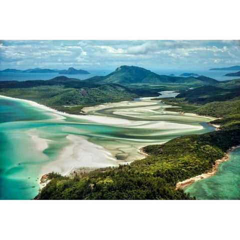 Whitsunday Island I Black Modern Wood Framed Art Print with Double Matting by Malvin, Larry