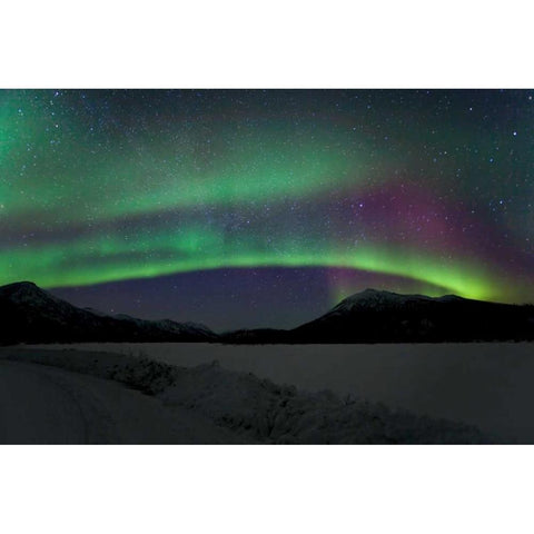 Aurora Borealis III Black Modern Wood Framed Art Print with Double Matting by Malvin, Larry