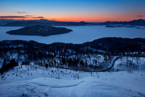 Bihoro Pass I Black Ornate Wood Framed Art Print with Double Matting by Malvin, Larry