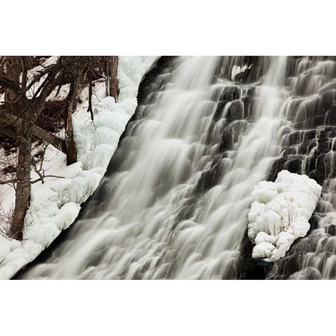 Oshinkoshin Falls I Black Modern Wood Framed Art Print with Double Matting by Malvin, Larry